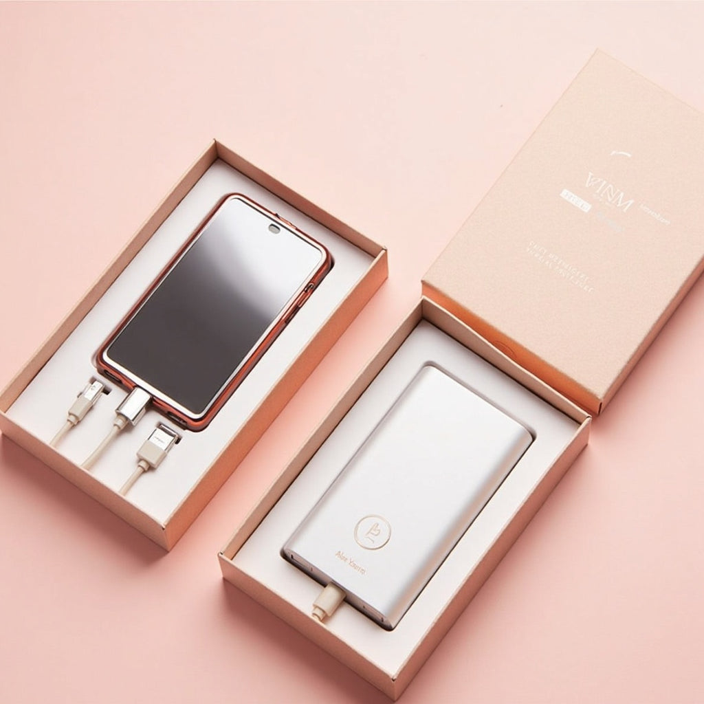 10000Mah Mobile Power Bank With Beauty Mirror 3 Cables