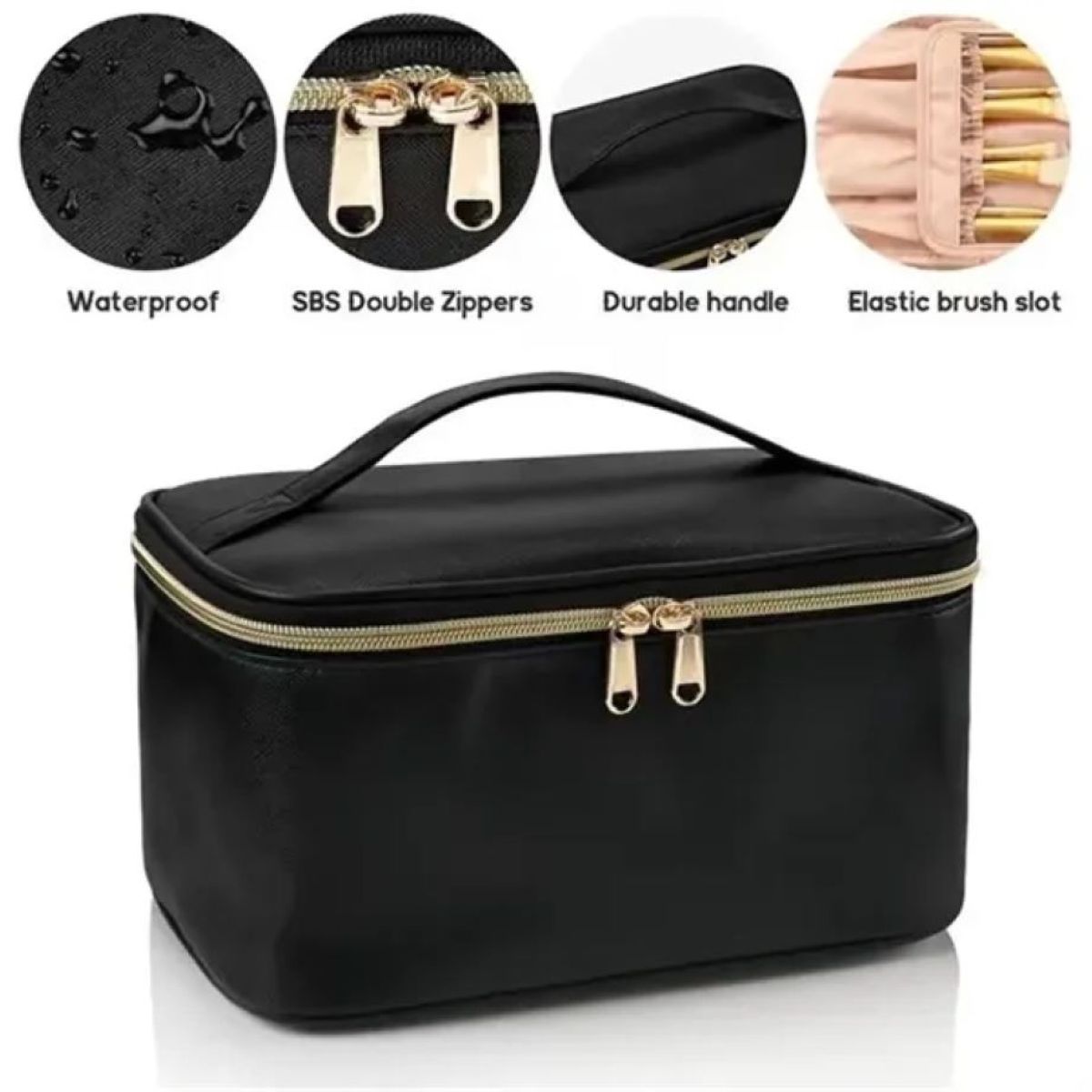 Women's Travel Makeup Cosmetic Bag with Handle #ENZO519