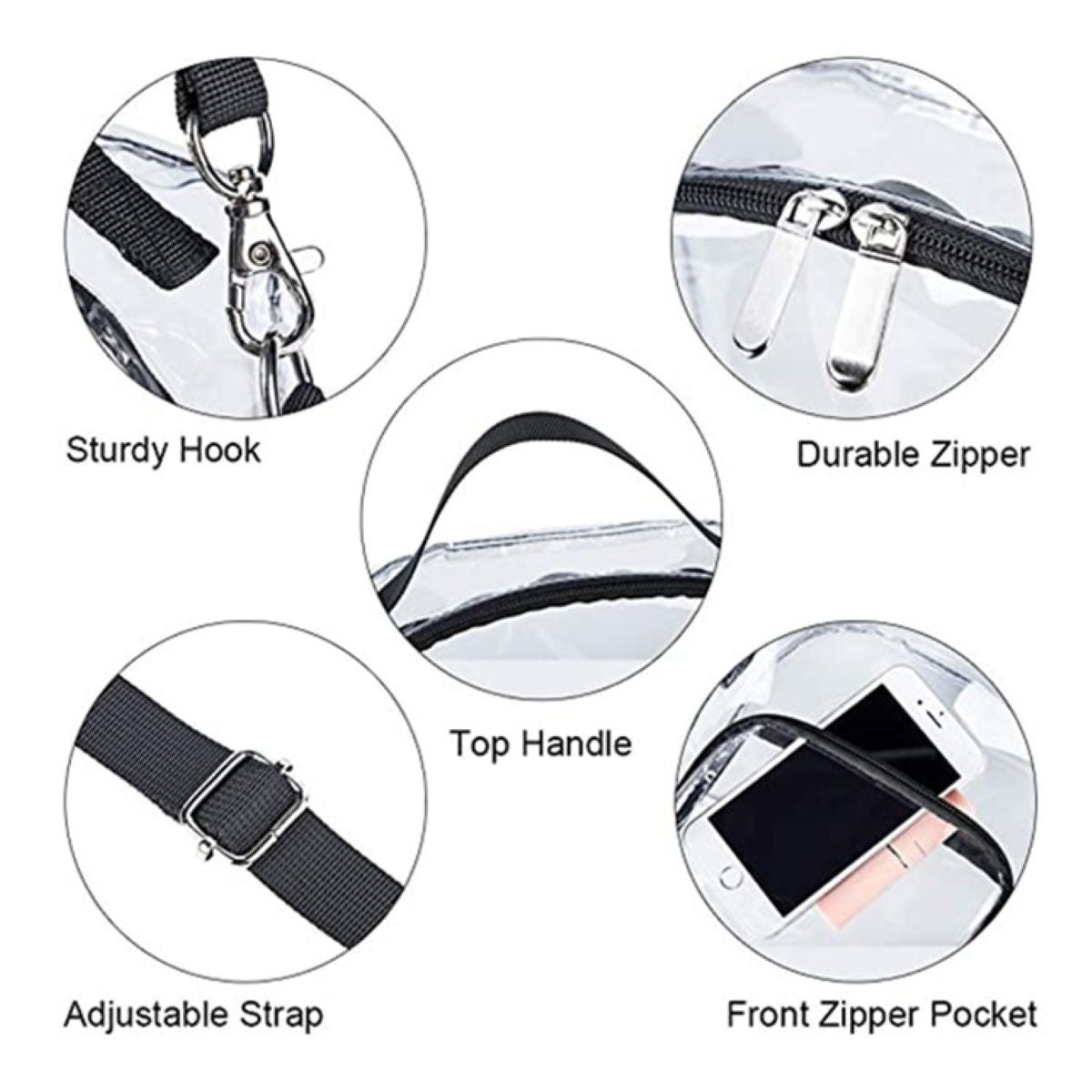 Transparent Top-Handle Crossbody Bag #Y1821
