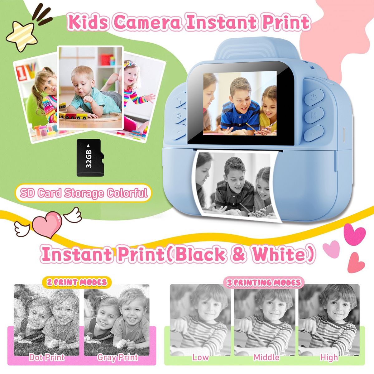 Portable Instant Print Camera