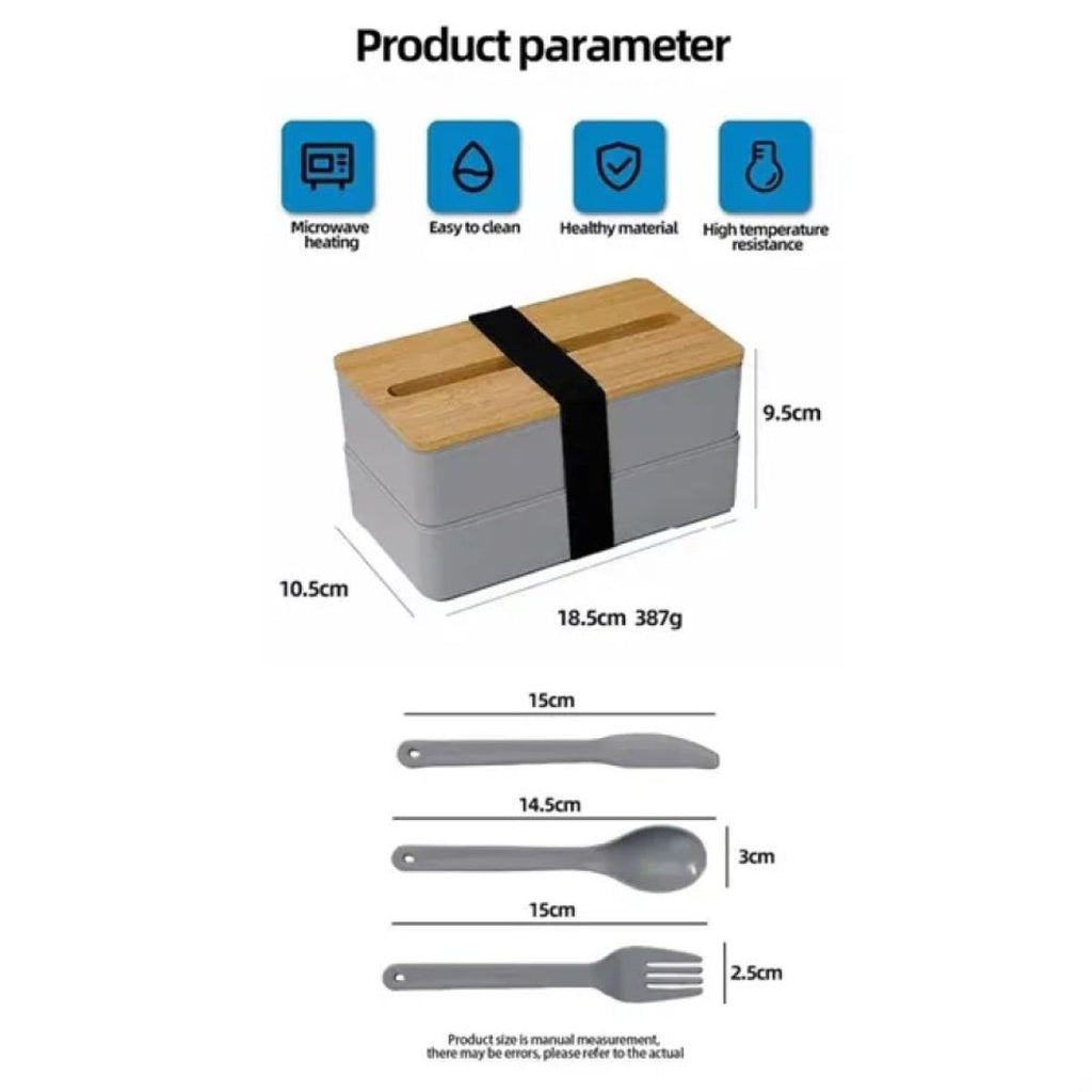 Stackable Bento Box with Phone Stand and Bamboo Lid #ENZO511