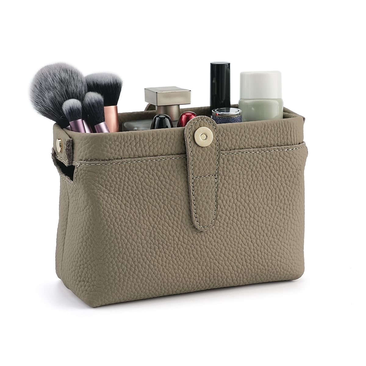 Leather Makeup Bag for Travel and Everyday Organization #Y1896