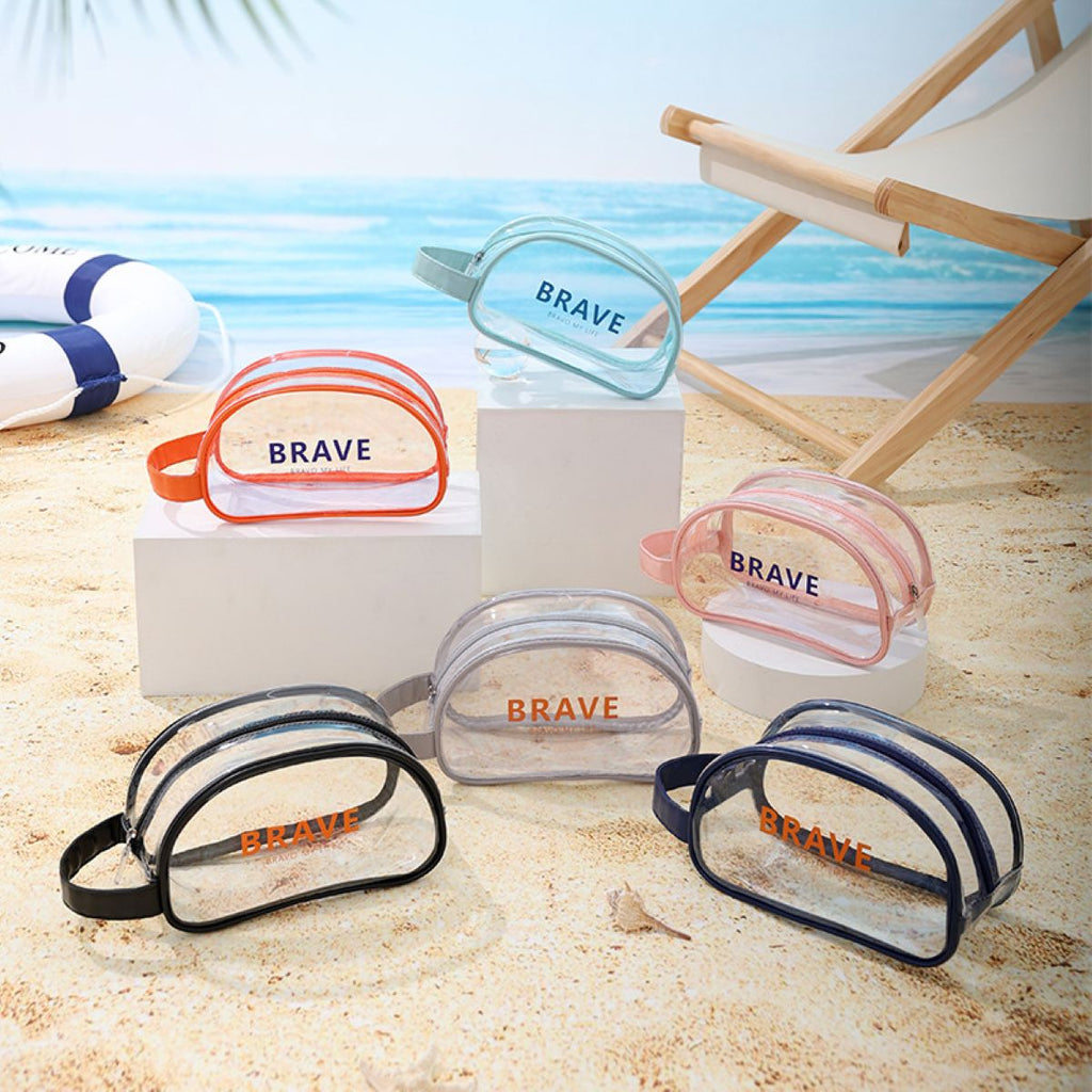 PVC Clear Waterproof Zipper Toiletry Bag #Y1769