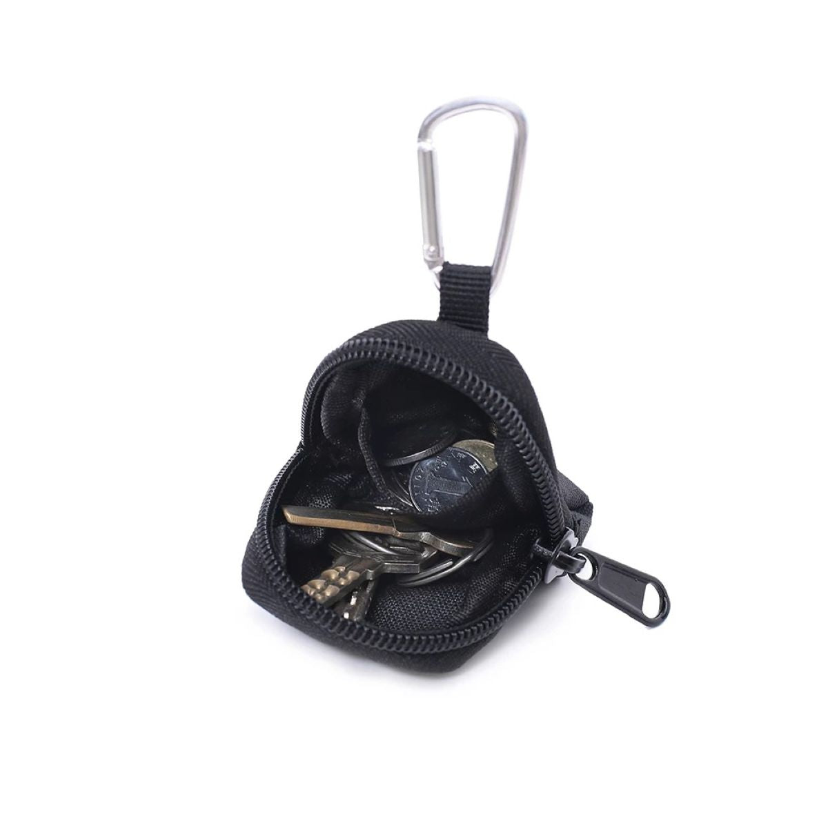 Mini Round Coin Purse With Zipper And Keychain