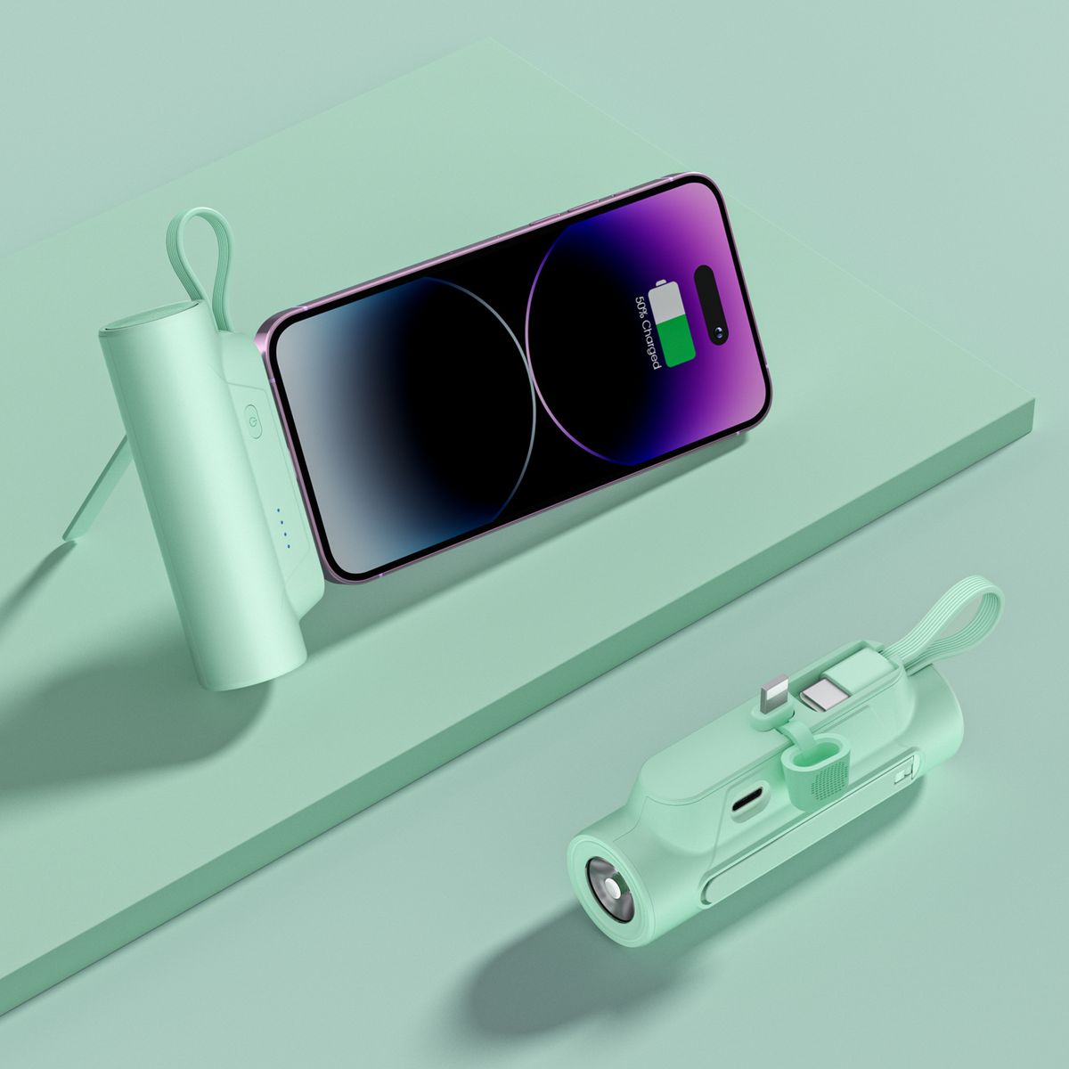 5000Mah Mini Capsules Charger With Flashlight
