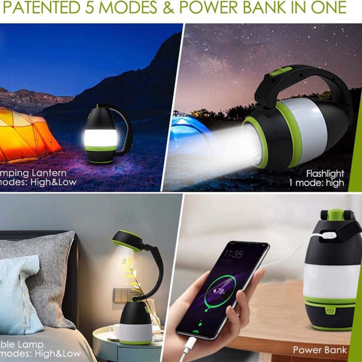 Three In One Portable Touch Rechargeable Camping Led Lamp