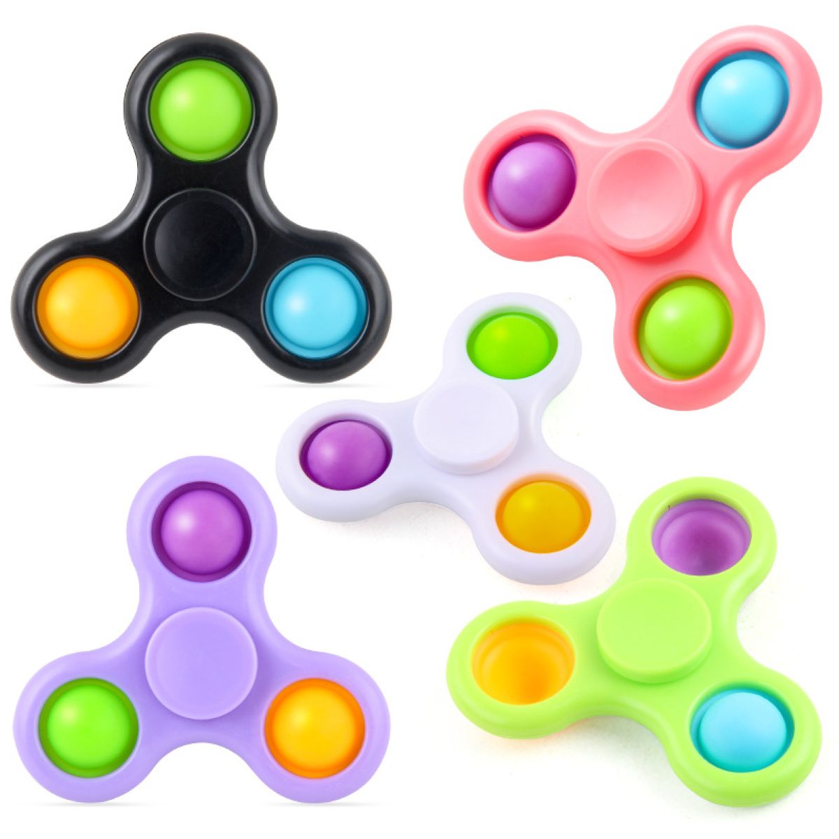 3-Bubble Fidget Push Pop Spinner #AND202