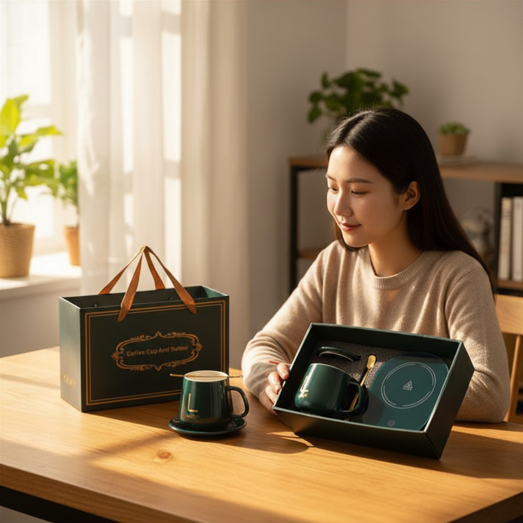 Portable Thermostatic Coffee Cup Warmer Heater Set