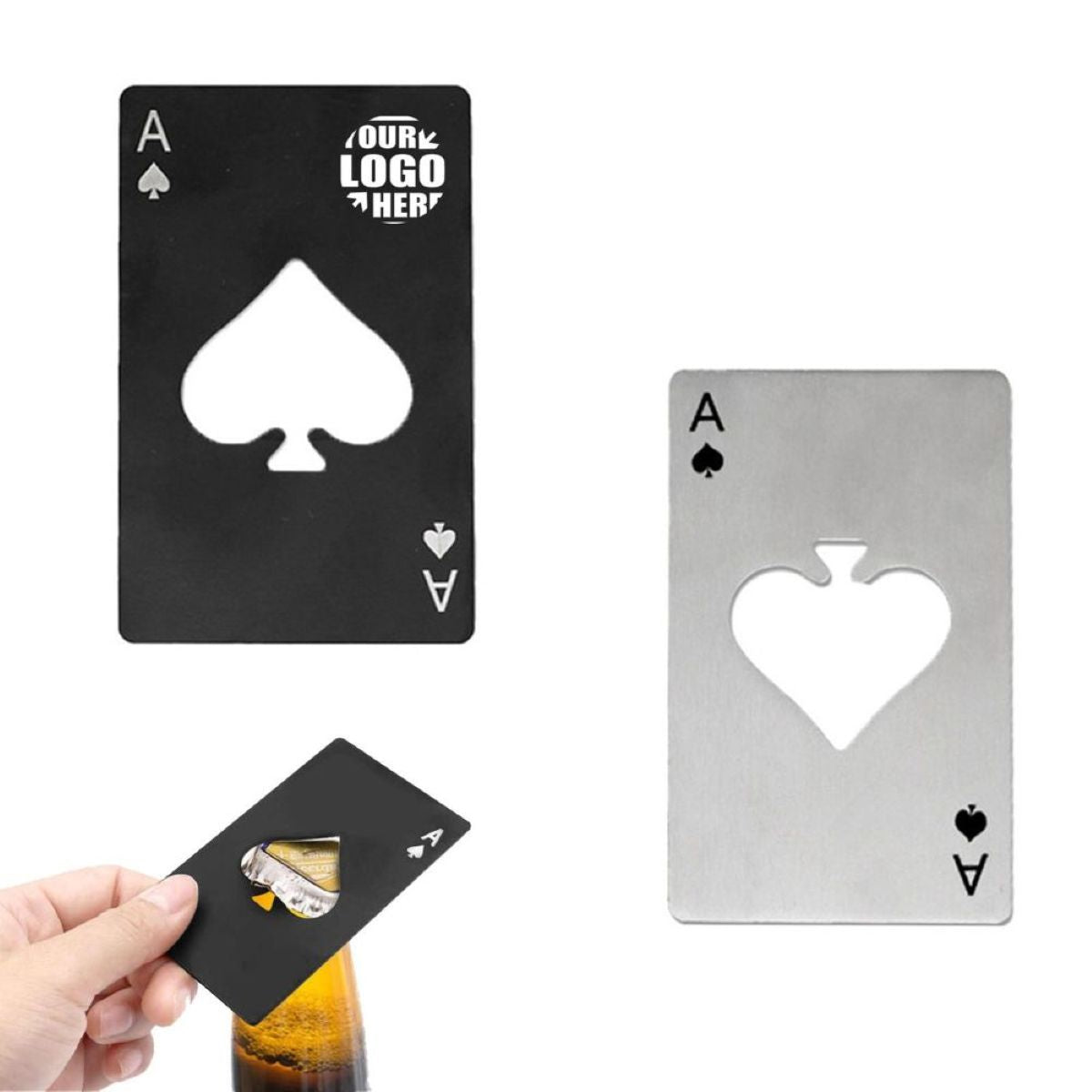 Poker Shape Stainless Steel Bottle Opener #CHAD191