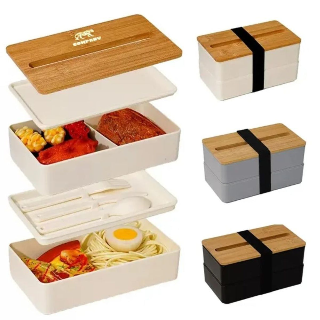 Stackable Bento Box with Phone Stand and Bamboo Lid #ENZO511