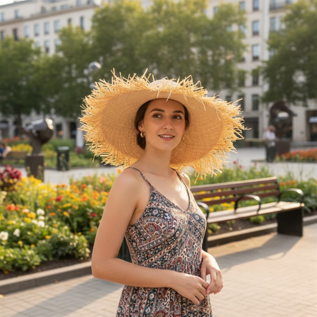 19 Artisanal Handcrafted Raffia Sun Hat W Wide Brim