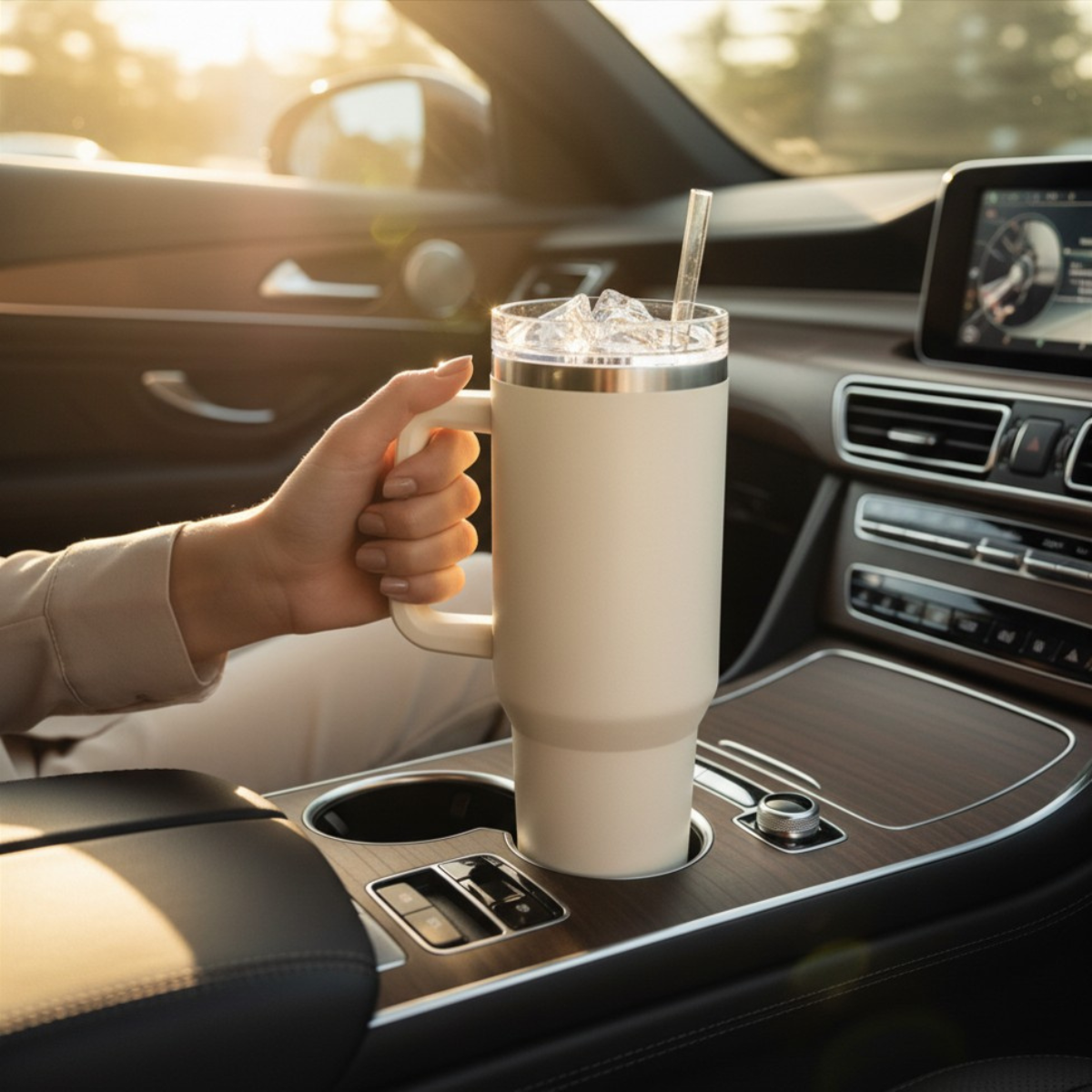 40 Oz Tumbler With Handle And Straw Lid