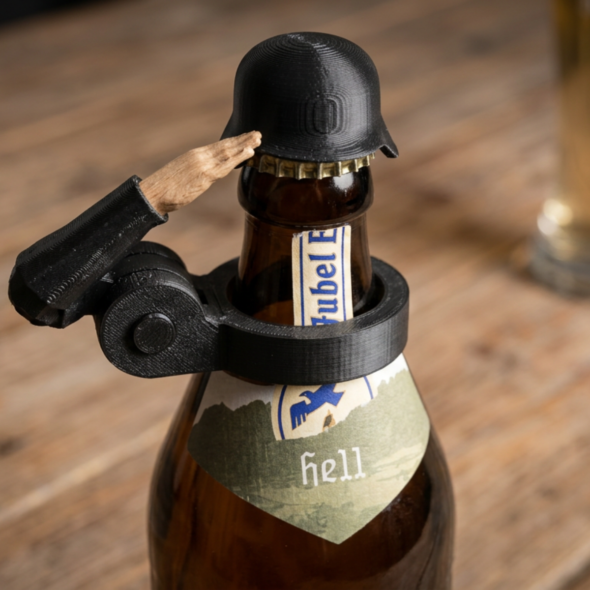 Soldier Salute Beer Bottle Helmet