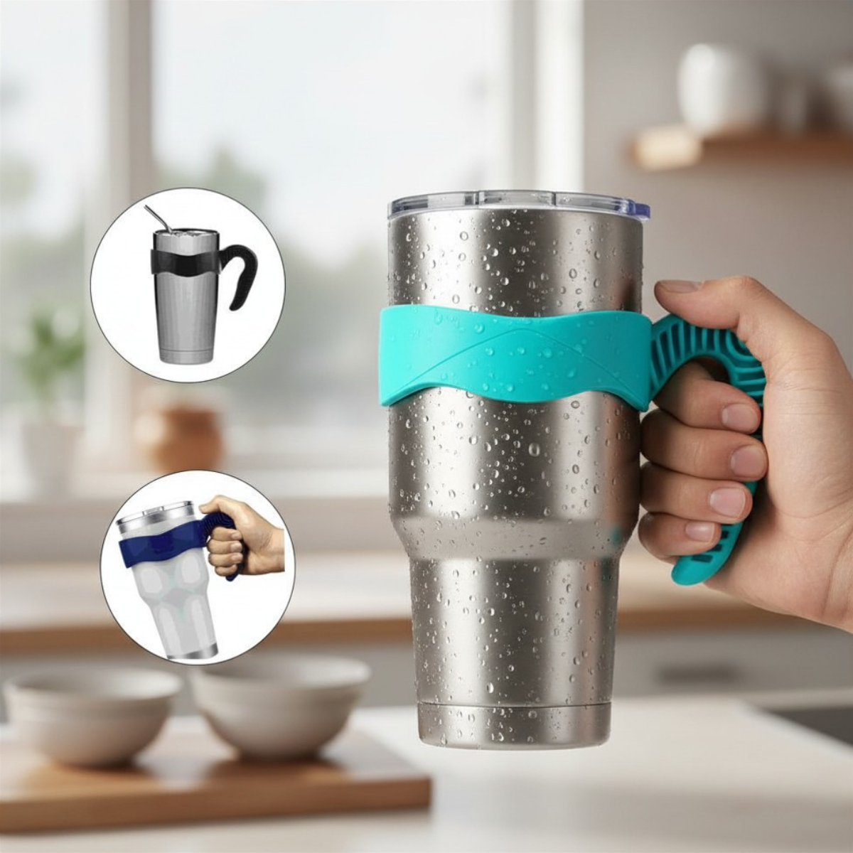 Tumbler Handle Anti Slip Travel Mug Grip Cup Holder