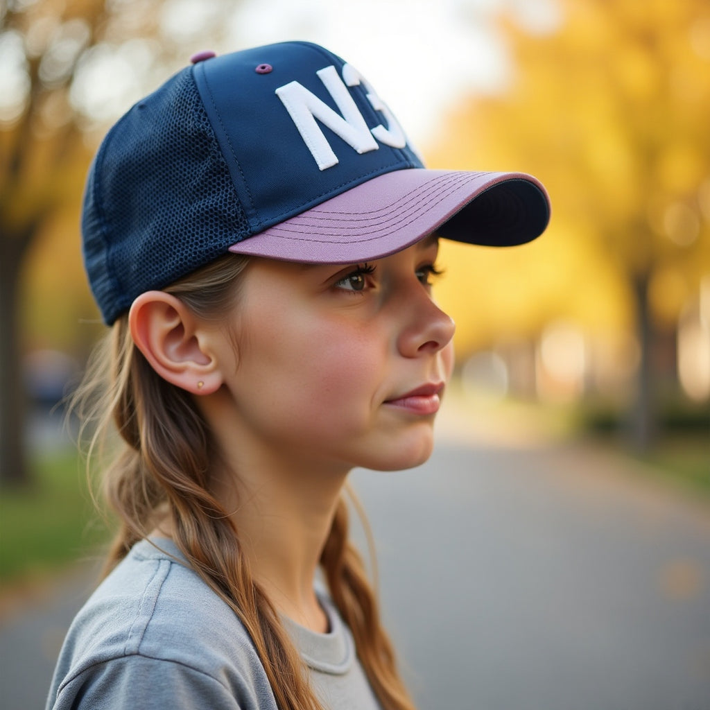 Two Tone Polyester Baseball Caps W Custom Logo Mesh Back