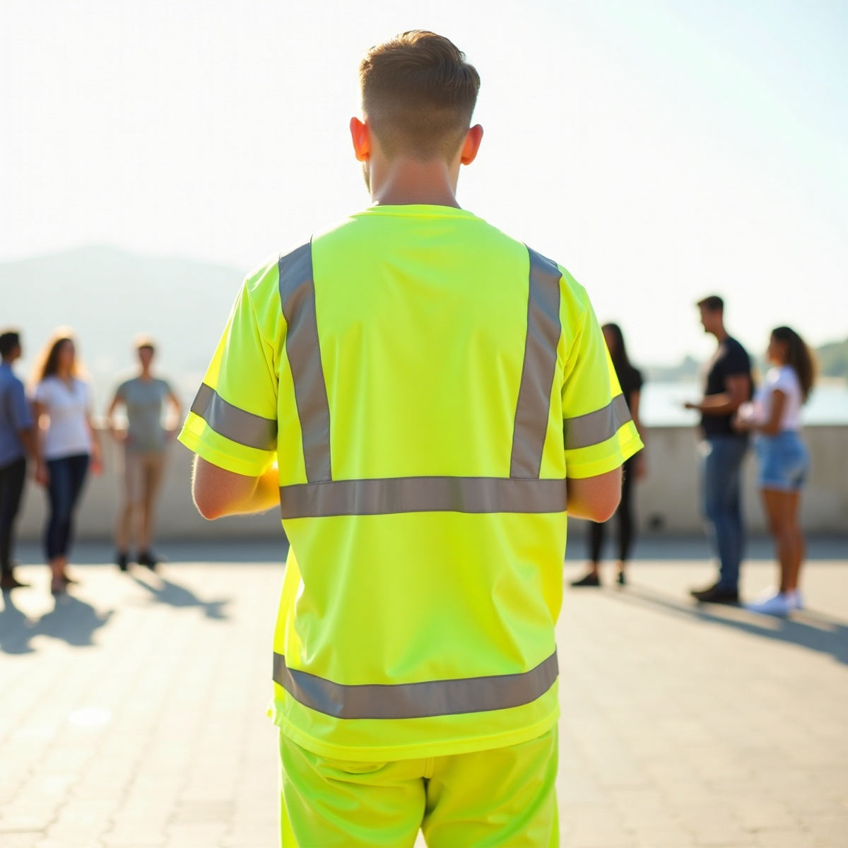 High Visibility Reflective Tape Safety T Shirt With Pocket
