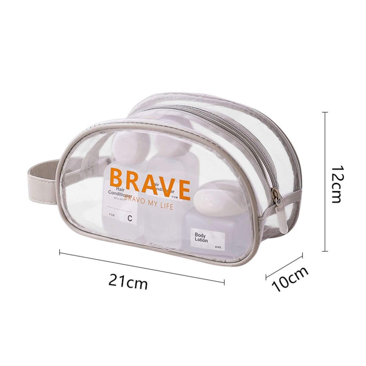 PVC Clear Waterproof Zipper Toiletry Bag #Y1769