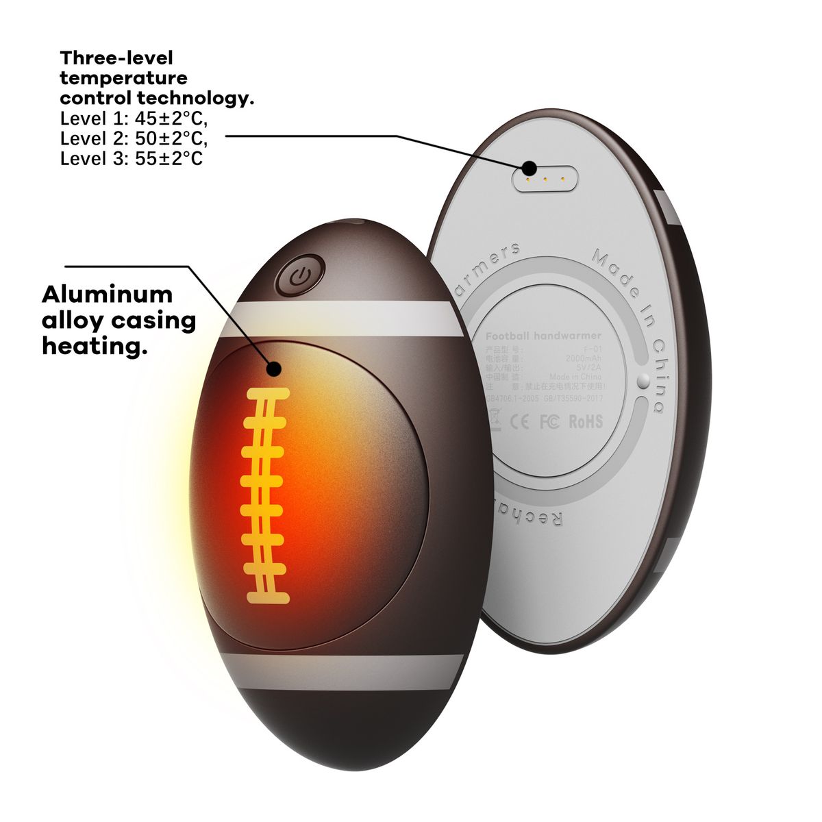 Fast Heating Magnetic Rechargeable Power Bank Hand Warmer