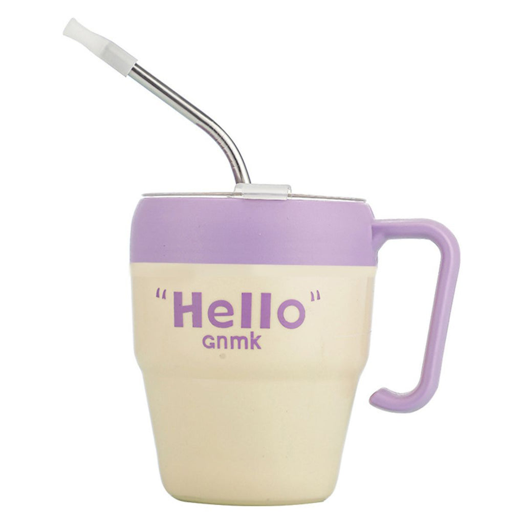 14oz Glass Cups with Lids and Straw #Y1984