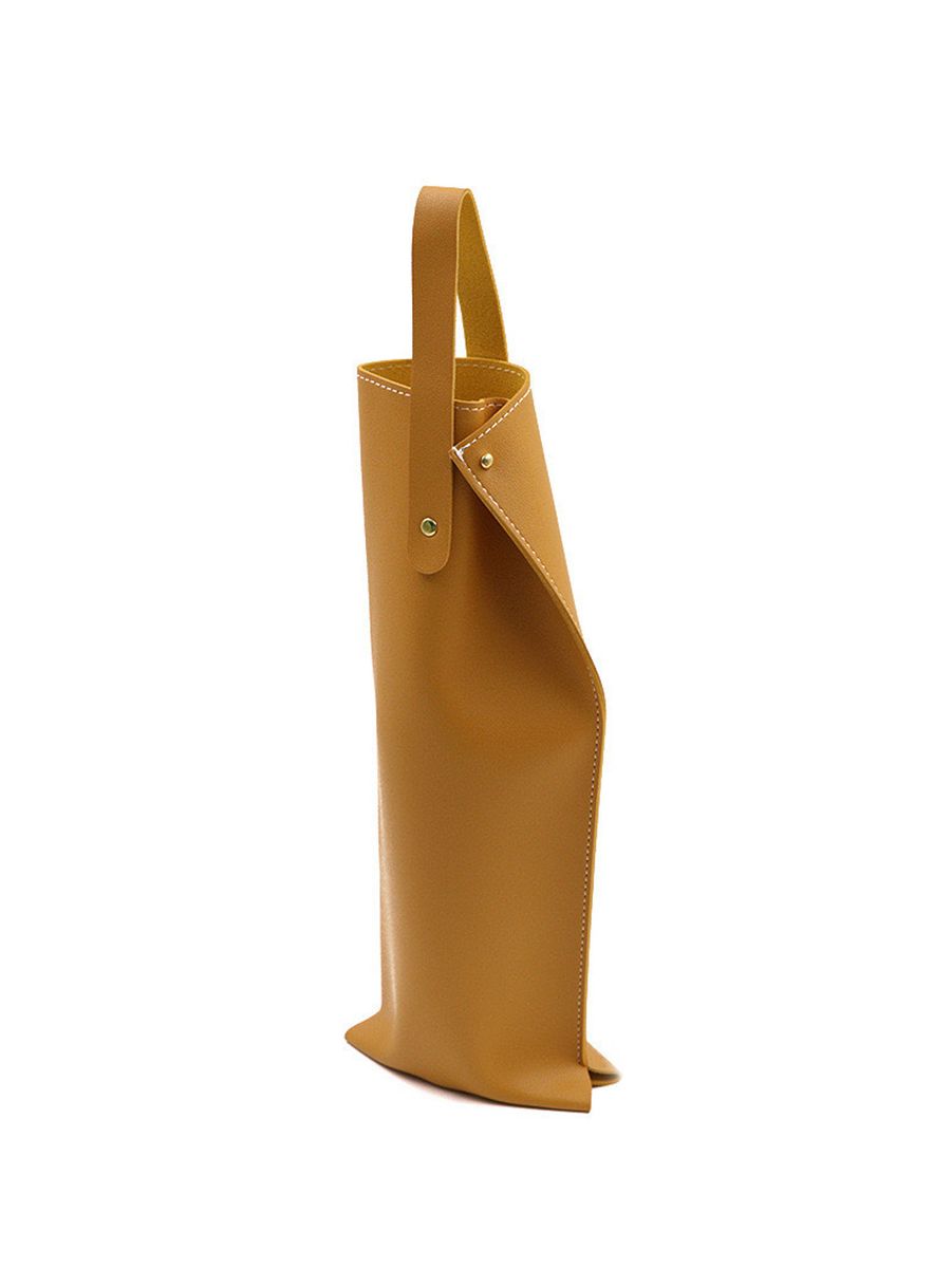 Portable Reusable Leather Wine Gift Carrier Tote Bag #Y1957