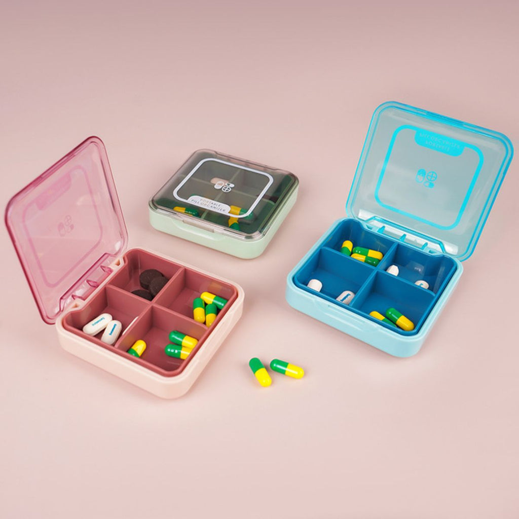 Portable Mini 4-Grid Pill Box #Y1976