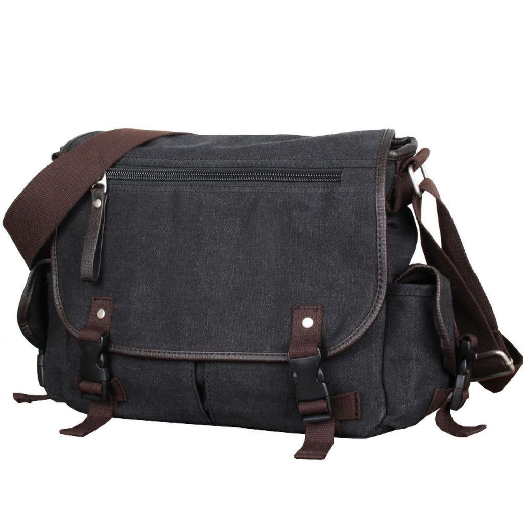 Vintage Canvas Messenger Bag For Men With Laptop Compartment