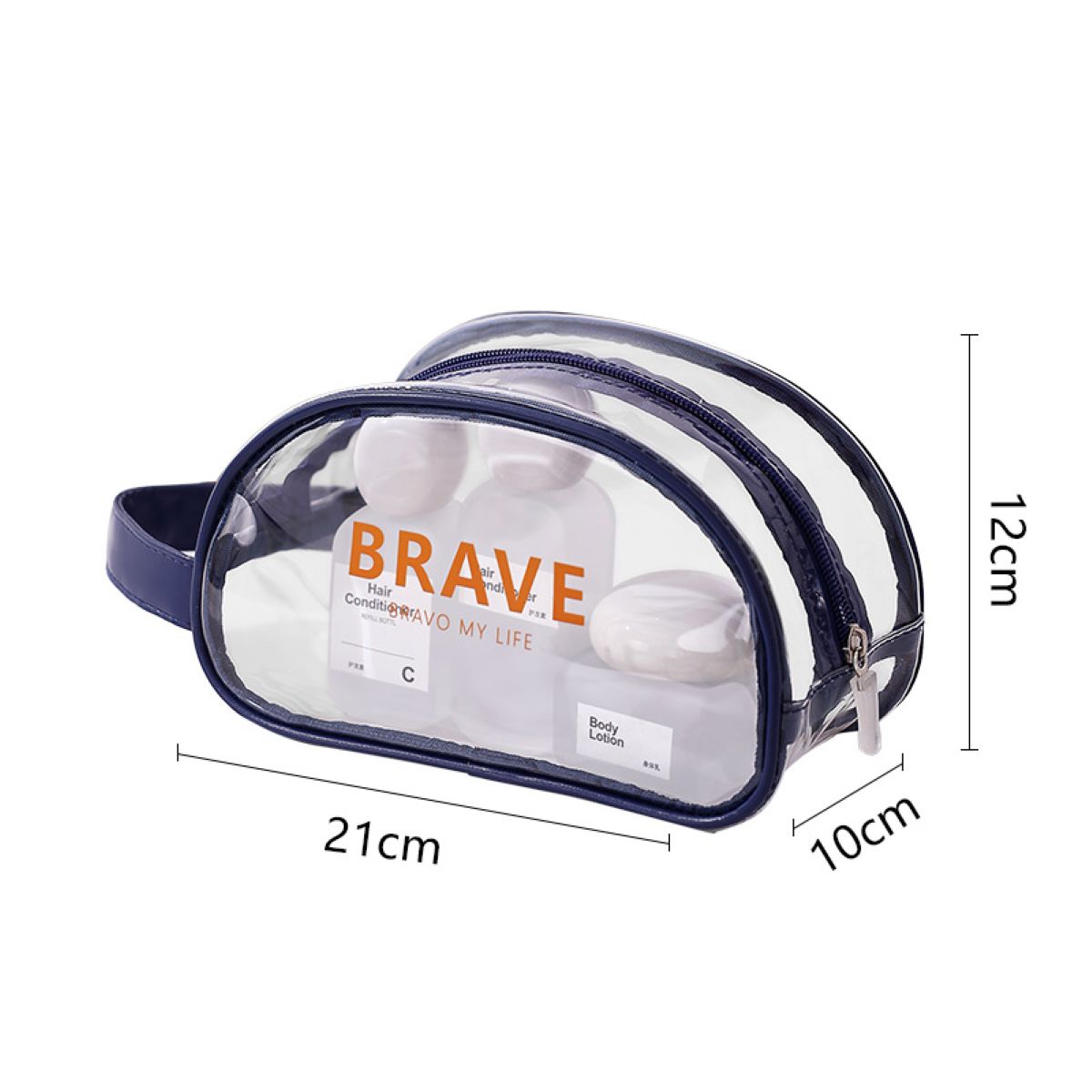 PVC Clear Waterproof Zipper Toiletry Bag #Y1769