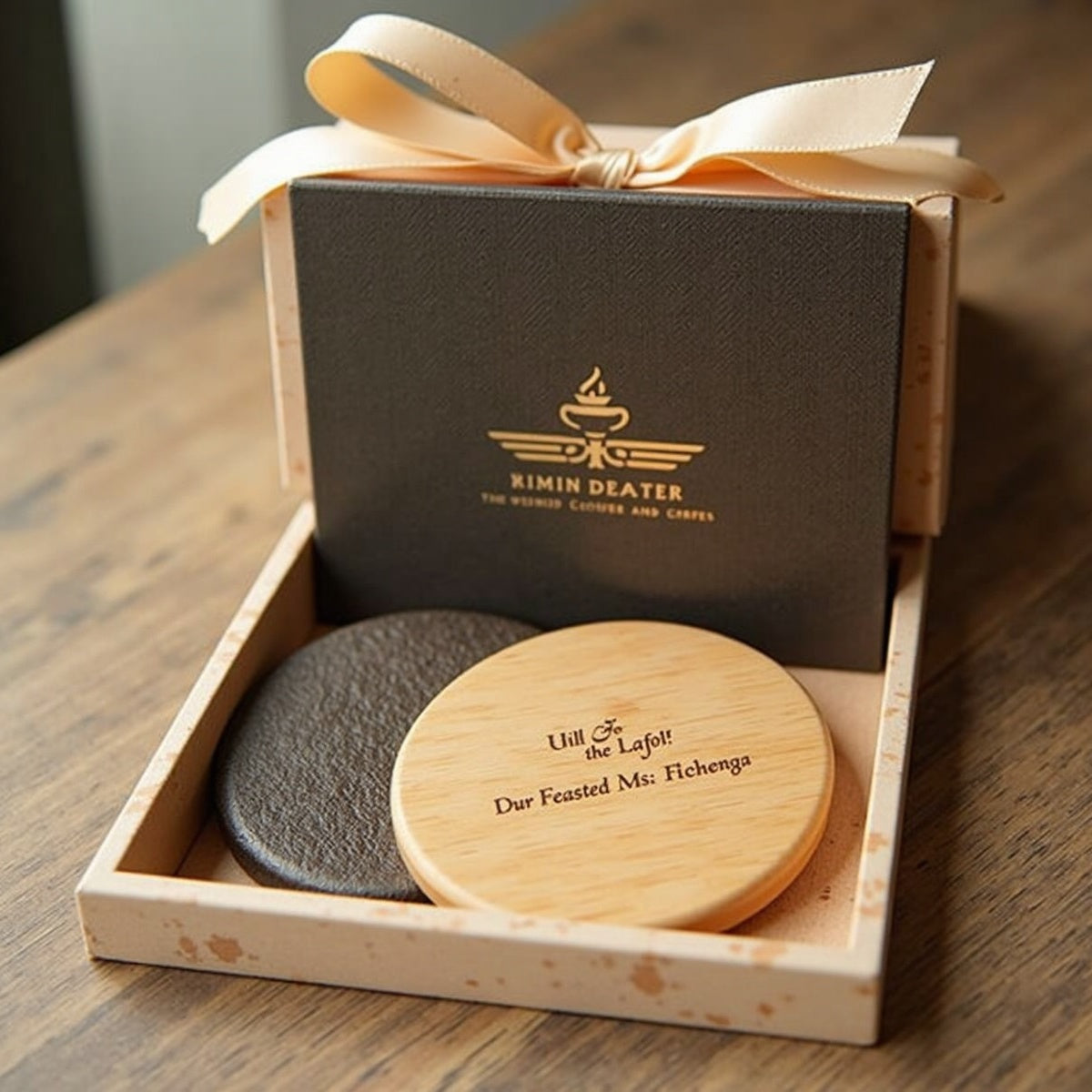 Wood Heat Resistant Round Coaster Coffee Mat Set
