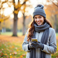 Winter Beanie Hat Scarf Touchscreen Gloves Set