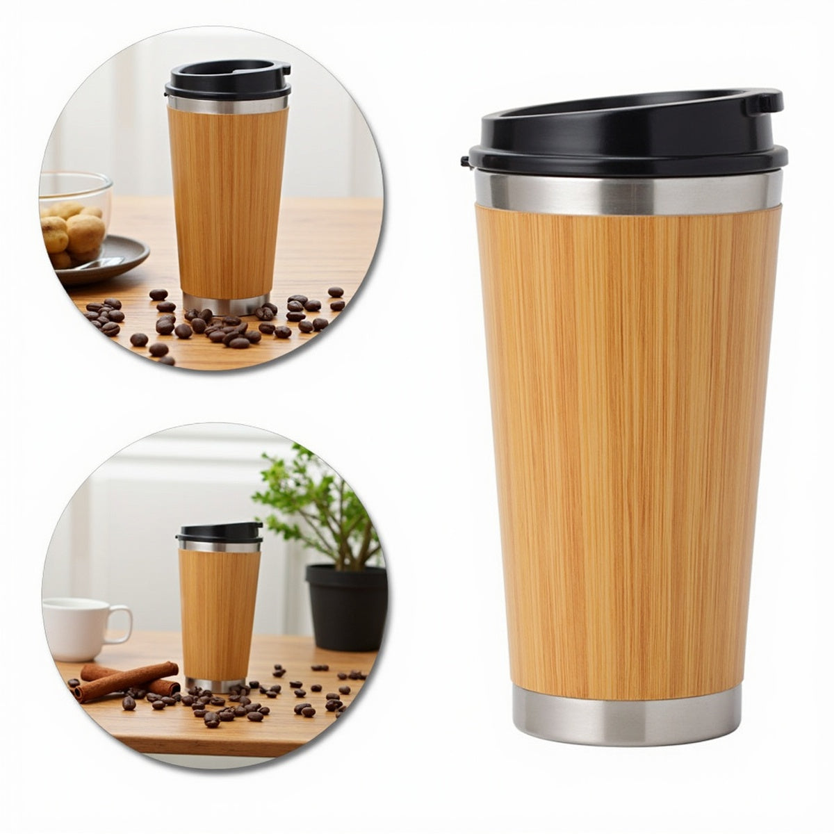 16oz Original Bamboo Stainless Steel Coffee Mug