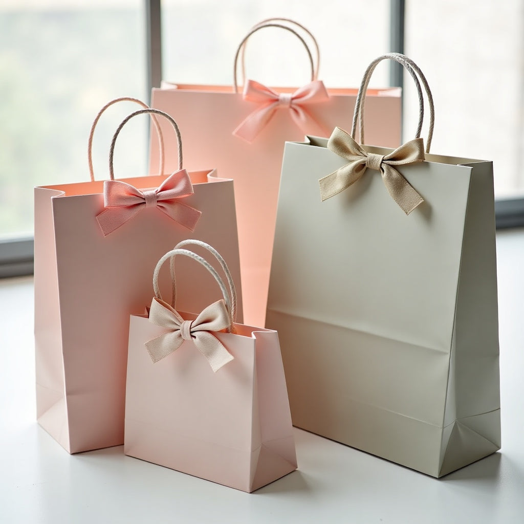 Custom Paper Gift Bags With Ribbon Handles