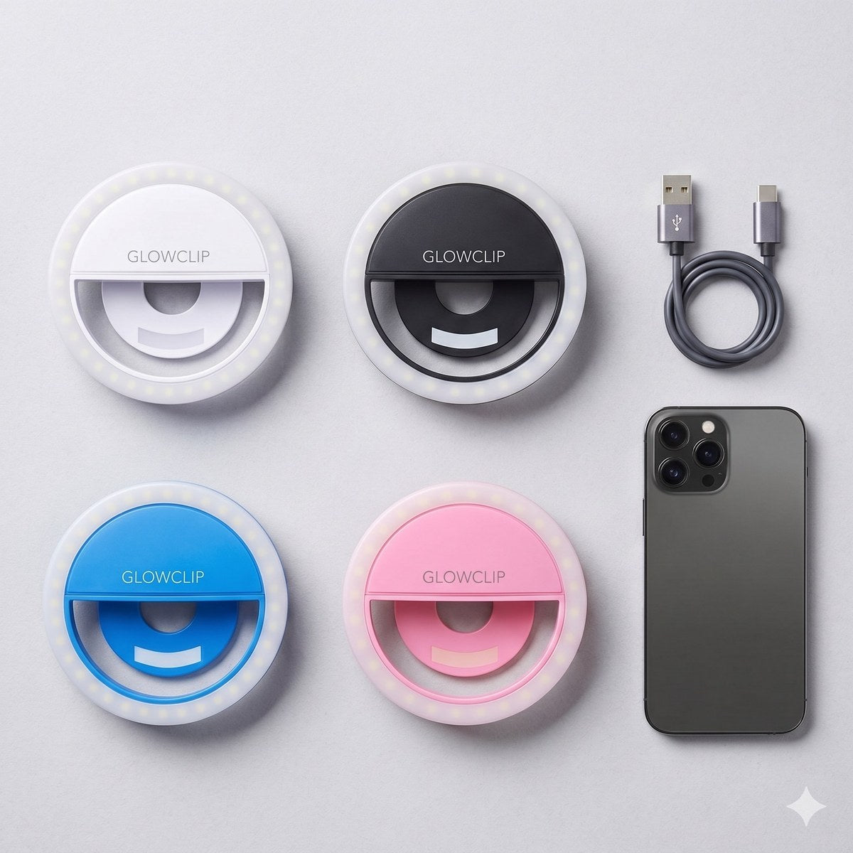 GlowClip Portable Selfie Ring Light #MIC341