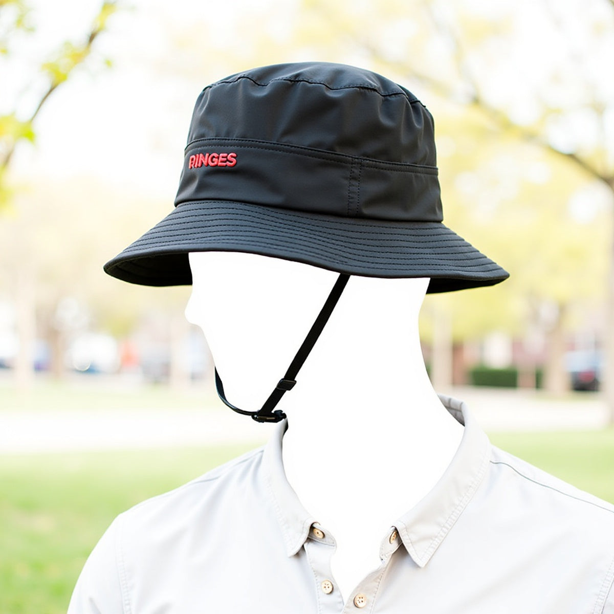 Custom Logo Acrylic Wide Brim Boonie Hat With Chin Stra