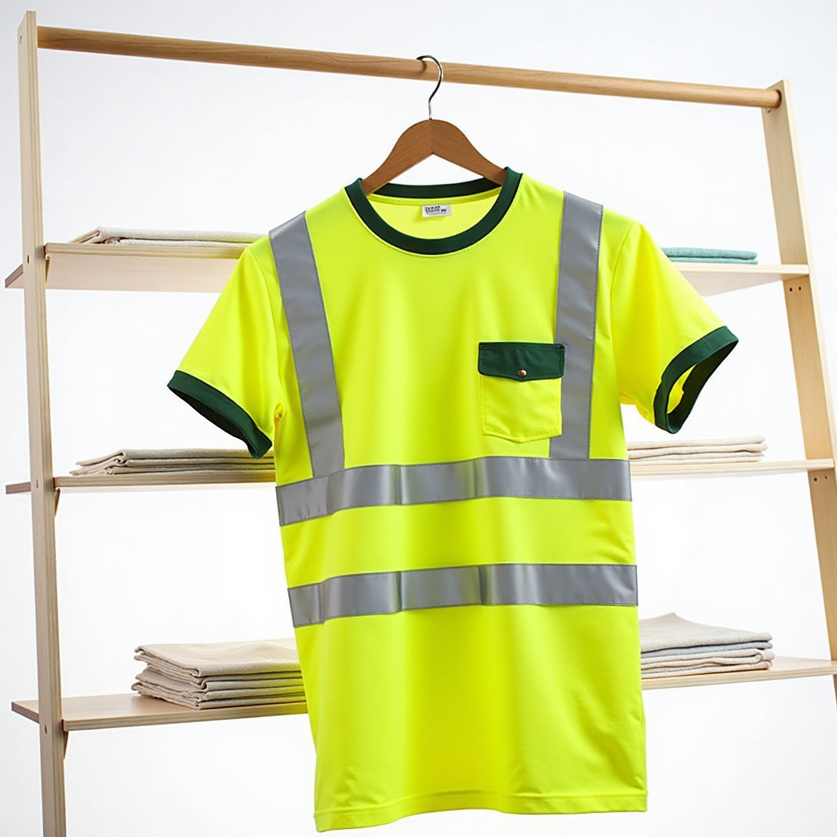 High Visibility Reflective Tape Safety T Shirt With Pocket
