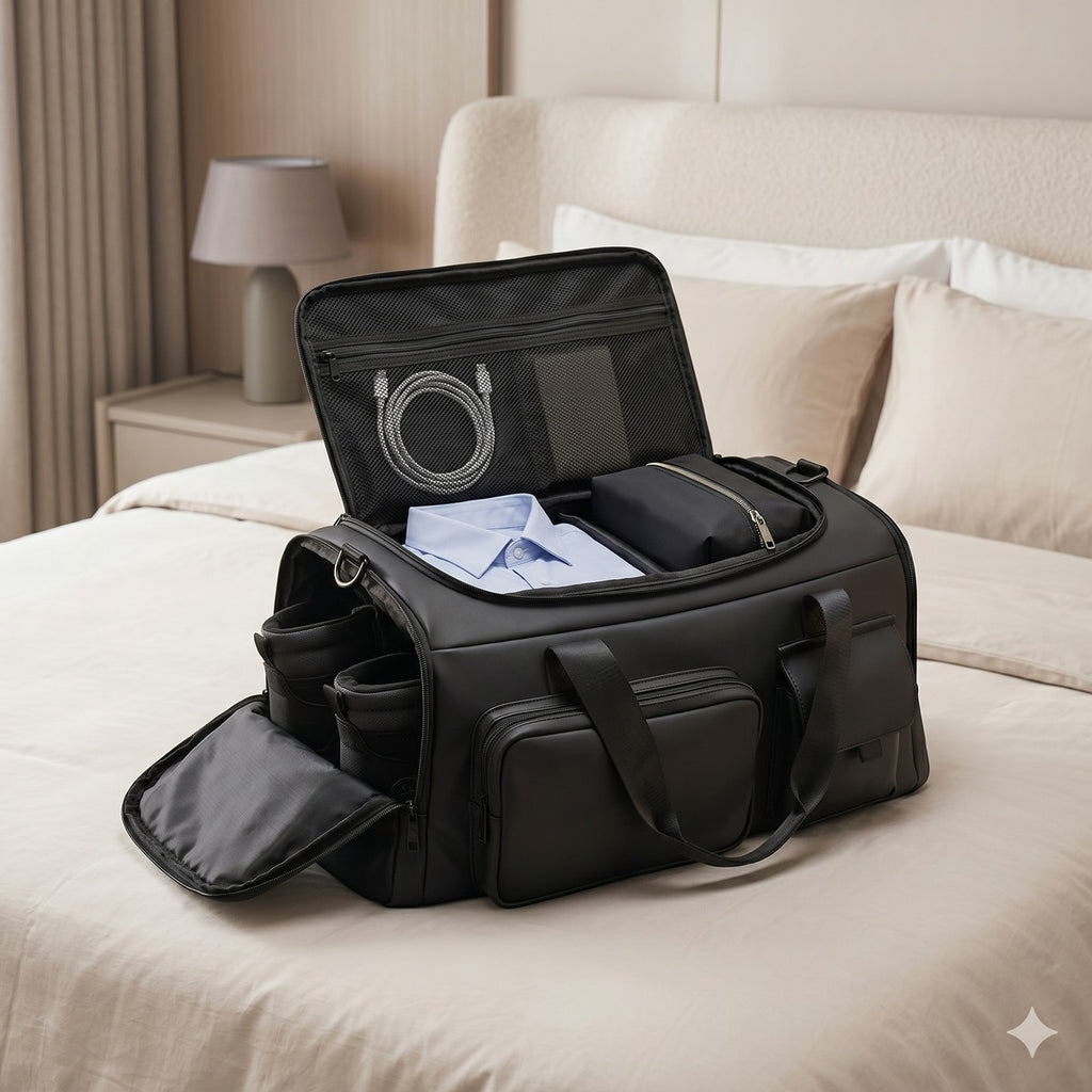 Sleek PU Multi-Pocket Sport Duffle #IVYF176