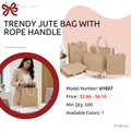 Natural Jute Tote with Rope Handle #U1027