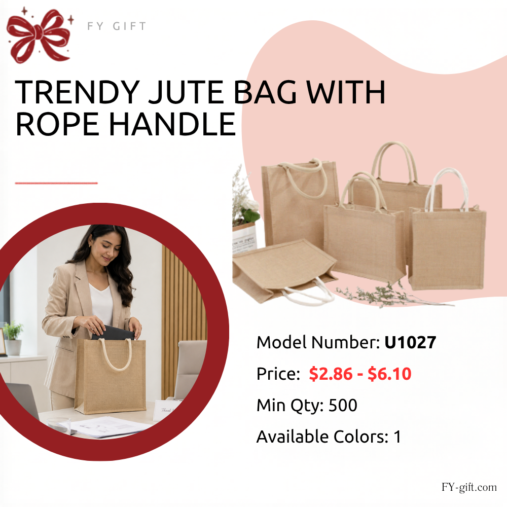 Natural Jute Tote with Rope Handle #U1027