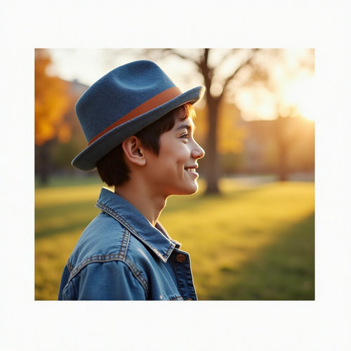 100 Wool Denim Hat