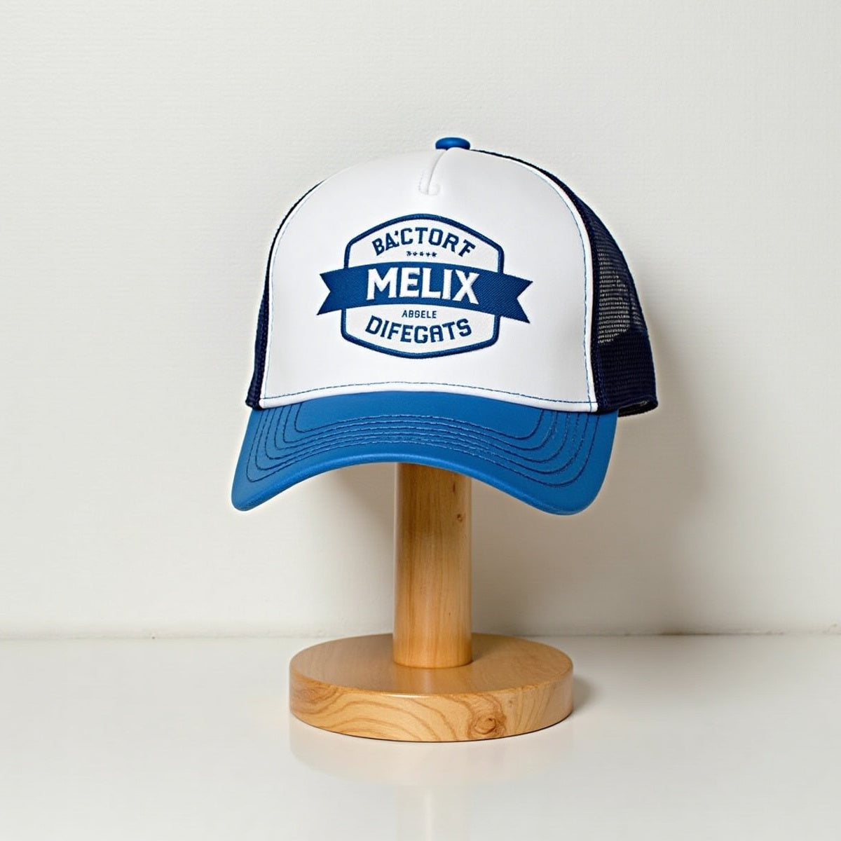 Two Tone Polyester Baseball Caps W Custom Logo Mesh Back