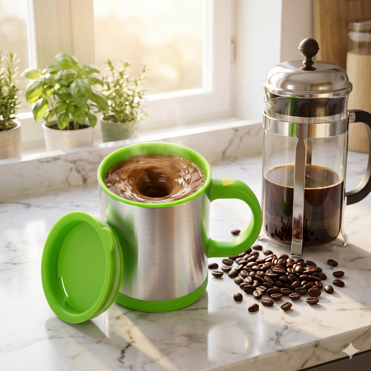 16oz Self-Stirring Stainless Steel Mug #Y1940
