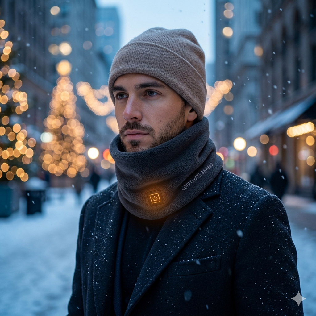 Usb Rechargeable Heated Neck Warmer Fleece Scarf