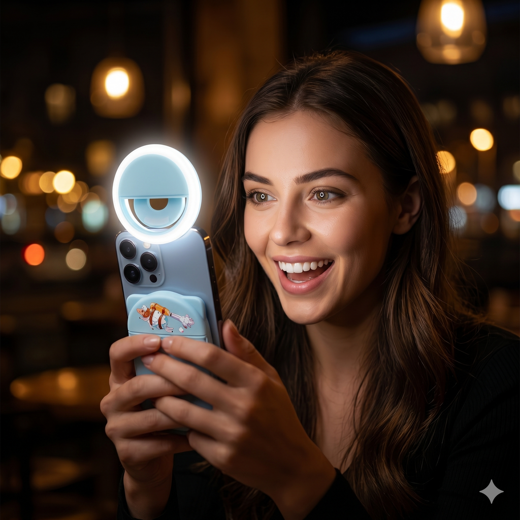 Round Shape Portable Clip On Selfie Fill Light Lamp
