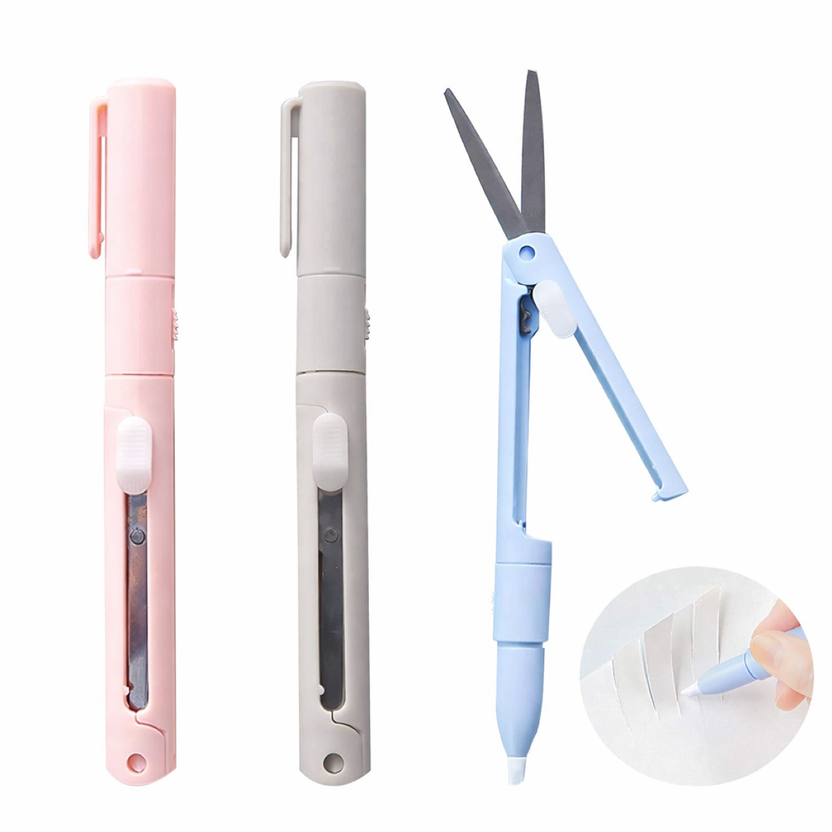 Pen Style Folding Scissors With Ceramic Paper Cutter