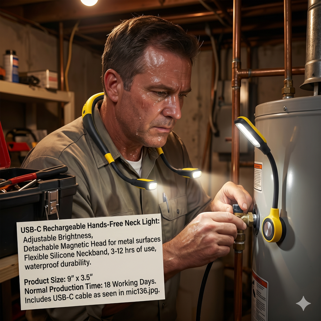 Custom Adjustable Rechargeable Neck Work Light