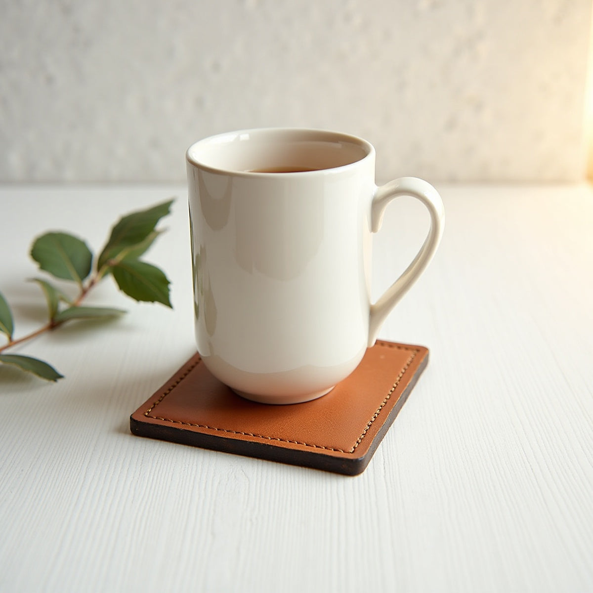 Premium Faux Leather Square Coaster