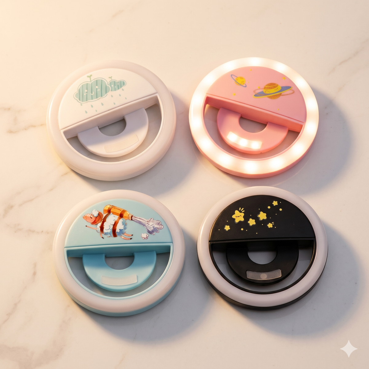Round Shape Portable Clip On Selfie Fill Light Lamp