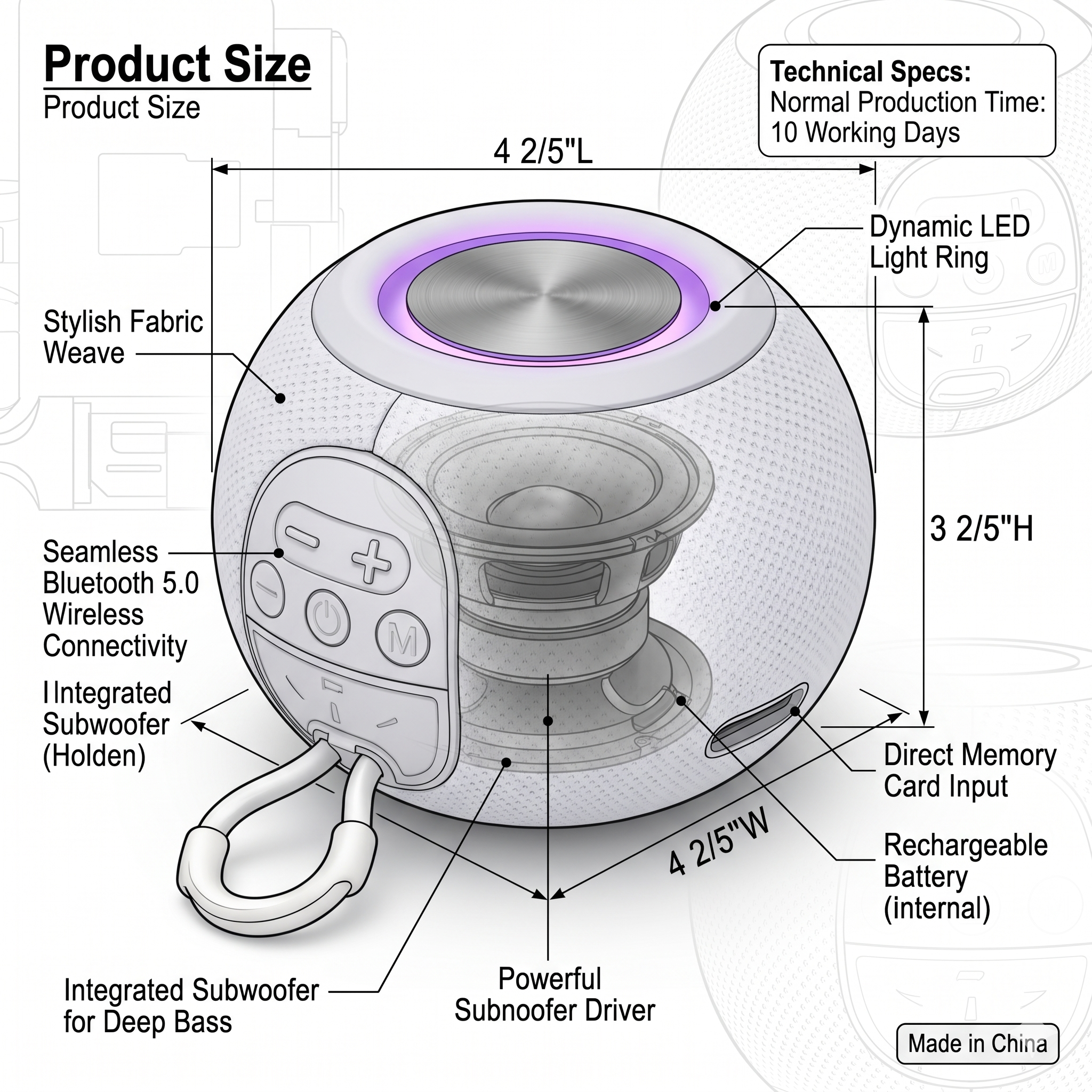 Round Sound Hands Free Speaker