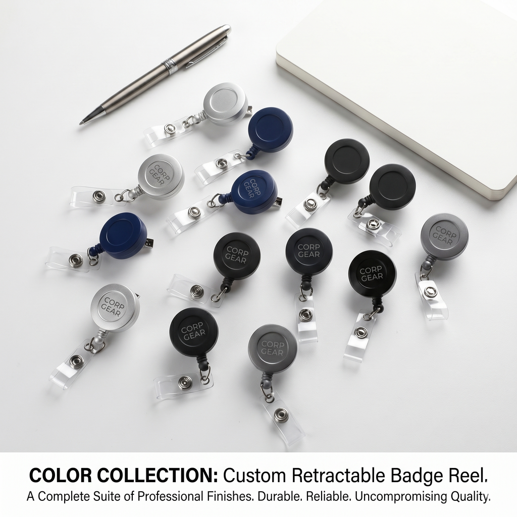 Retractable Badge Reel Id Badge Holder With 360 Swivel Alligator Clip