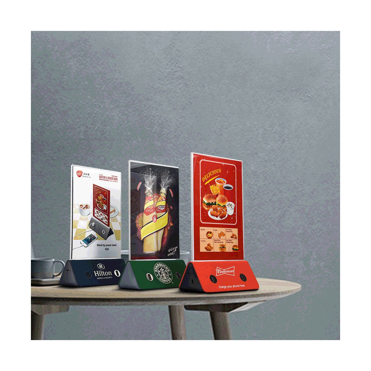 Restaurant Power Bank With Acrylic Menu
