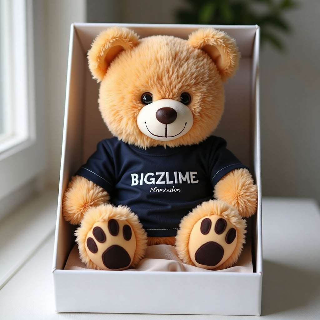 Plush Bear W Embroidered Paws And T Shirt